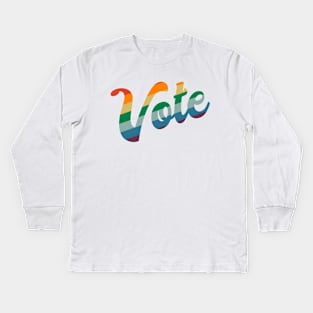 Rainbow Vote Vintage Retro Kids Long Sleeve T-Shirt